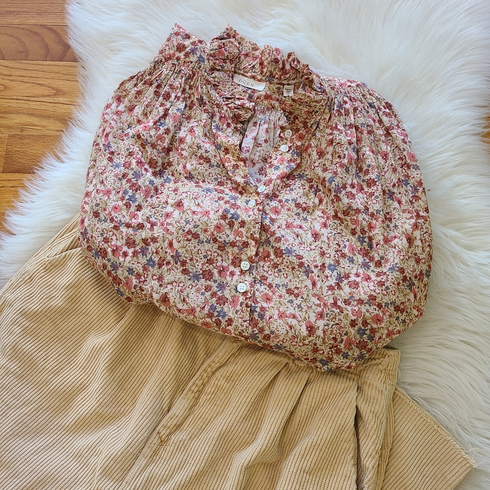 Doen Floral Blouse in Pink and Red - Picture 7 of 7